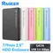 RAGEER 2.5 "boîtier de disque dur 5 couleurs boîtier de disque dur externe USB3.0 vers SATA 3.0 5Gbps boîtier de disque dur pour 7mm/9.5mm 2.5" HDD