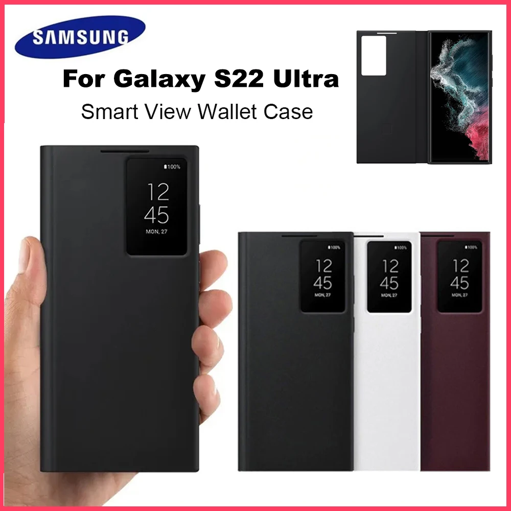 Coque SAMSUNG Galaxy S22 Ultra S-View Flip Cover (EF-ZS908) Smart Clear View Cover pour Galaxy S22Ultra Smartphone Cover