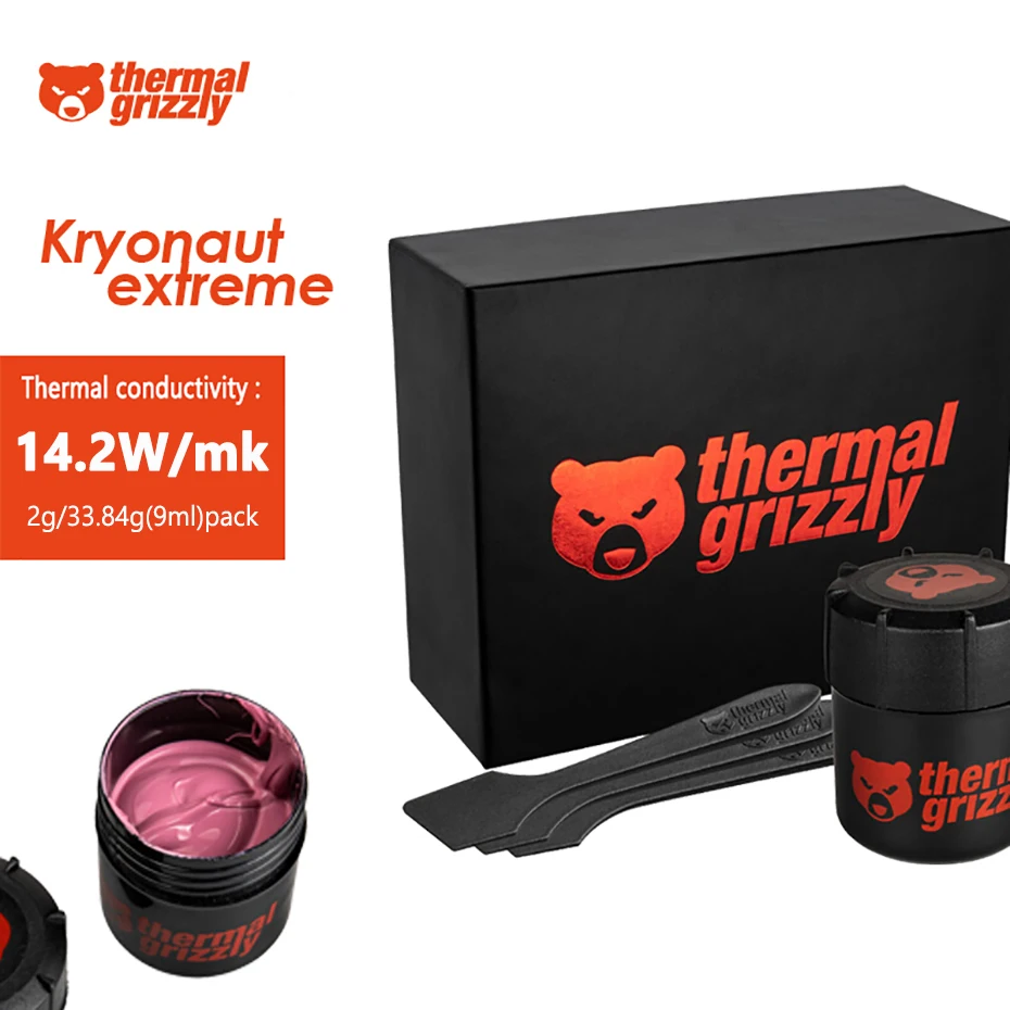 Graisse thermique Grizzly KryonsomExtreme KE, 14.2W, processeur Bros, GPU, ordinateur portable, refroidissement IC, pâte thermique de grande capacité