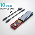 Custodia SSD M2 custodia NVMe USB 3.1 tipo C 10Gbps M.2 NVME PCIe SSD 6Gbps M.2 SATA SSD scatola adattatore esterno doppio protocollo 2 cavo