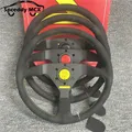 Volante in pelle scamosciata stile italiano Mo Volante da 14 pollici Drift Sport piatto da 350 mm V1 Nero Rosso Giallo Punto