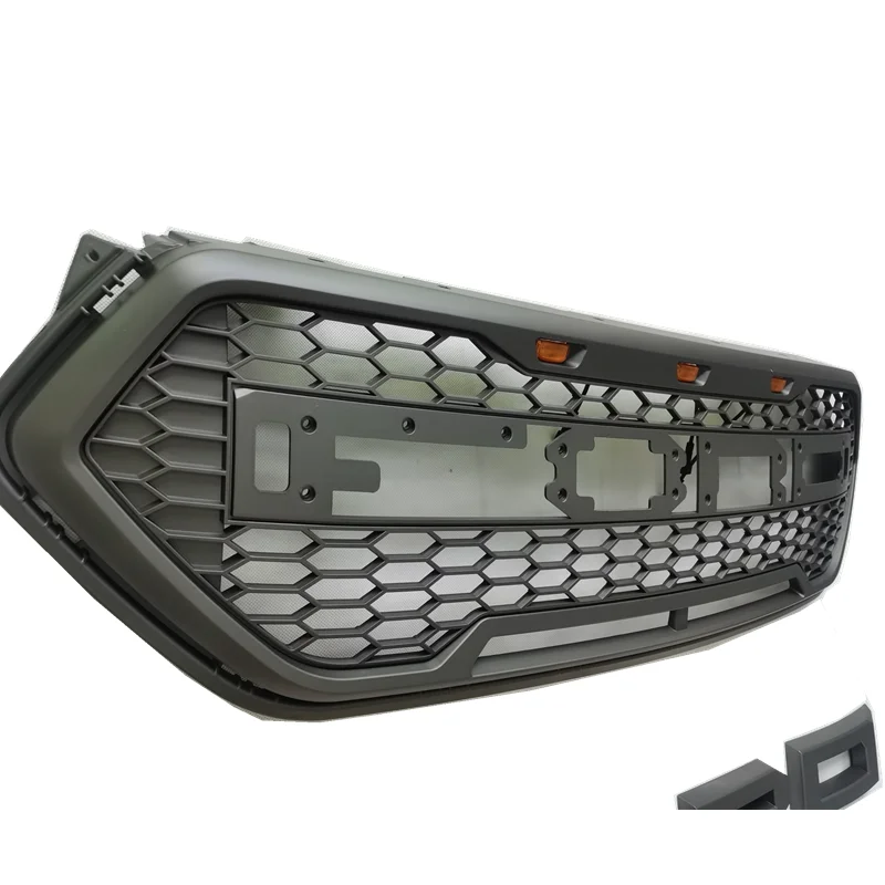Griglia anteriore nera lucida/opaca per griglie Ford Esacpe Kuga Racing 2017 2018 2019 con luci Aggiornamento F-150 Griglia stile Raptor