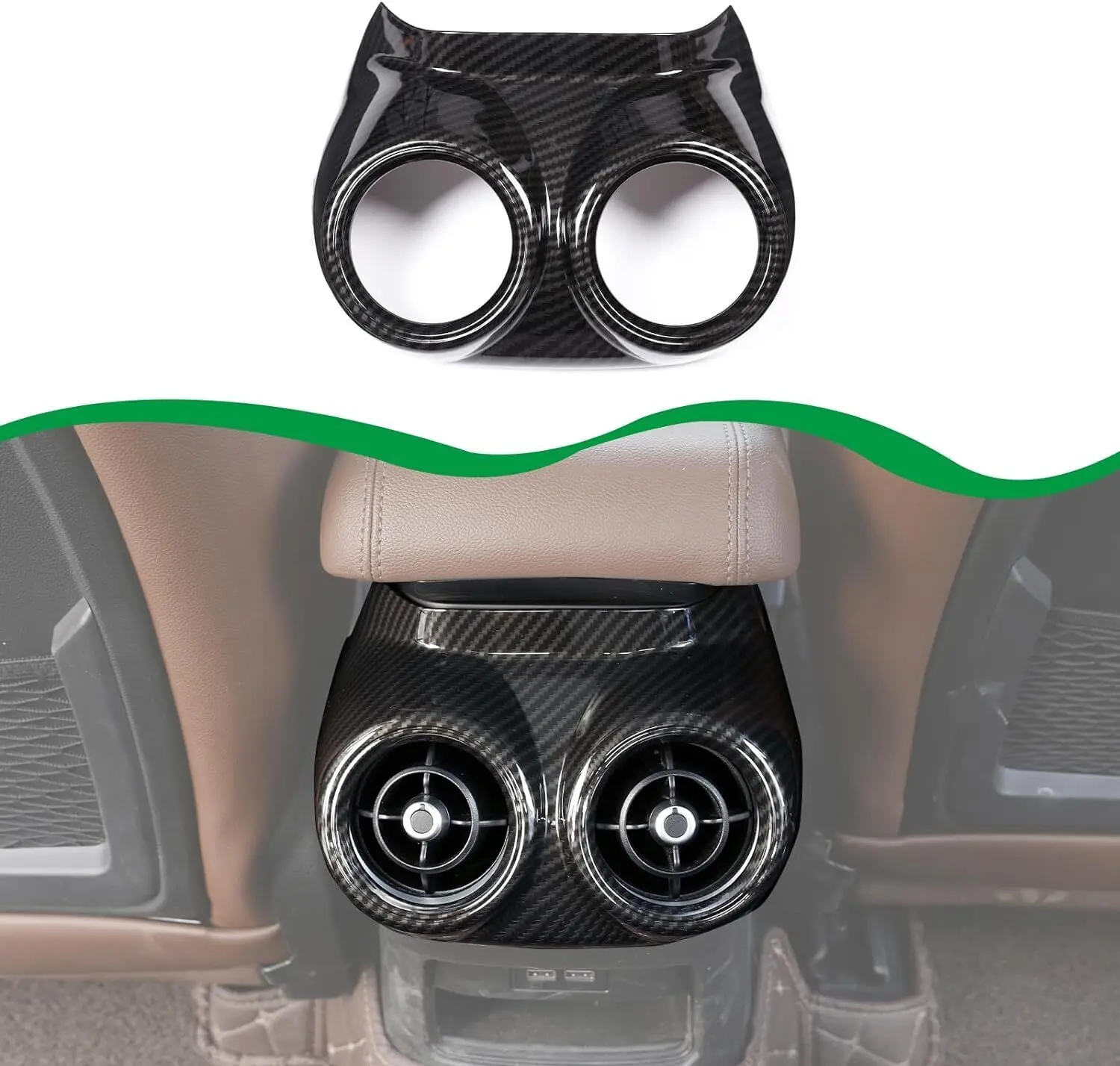 Auto Hinten Klimaanlage Vent Outlet Rahmen Abdeckung Trim Für Alfa Romeo Stelvio 2017 2018 2019 2020 Innen Dekorieren Zubehör Image