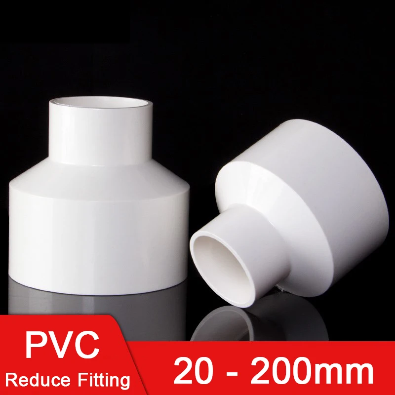 20/25/32/40 ~ 200mm weißer PVC-Straight-Reduzier anschluss Wasser rohr anschluss Garten bewässerung Wasser rohr verbinder Aquarium adapter Image