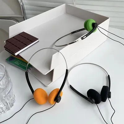 Tragbare klassische Vintage-80 Kopfhörer Sport mode verstellbare Retro-Kopfhörer verdrahtet PVC Walkman Laptop Image