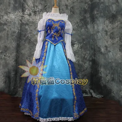 Top Qualität Aurora Prinzessin Cosplay Kostüm Blau Kleid Für Frauen Halloween Party Kleid Nach Maß Image