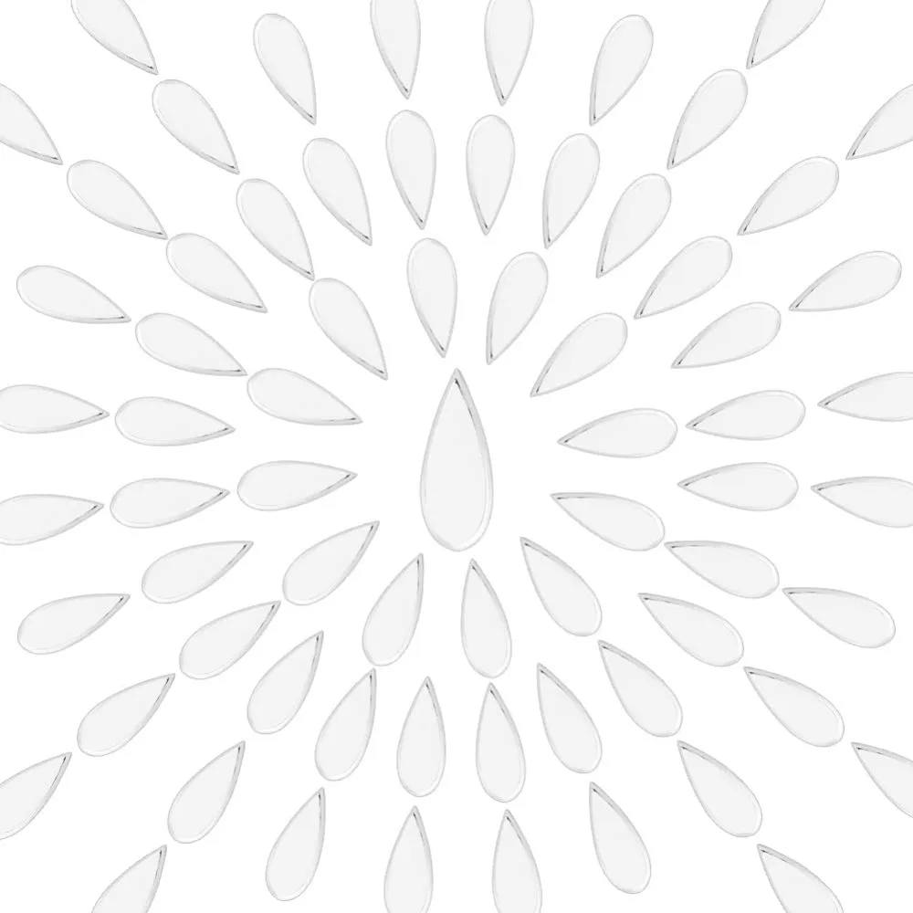 300 Stück Tropfen-Bastelspiegel, Mosaikfliesen, 4,5 x 12 mm, selbstklebende Tropfen-Mosaikfliesen, Mini-Glasspiegelfliesen, Tropfenglas Image