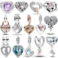 Dolce argento sterling 925 Ti amo mamma intrecciato cuori infiniti fascino adatto braccialetto originale per collana da donna gioielleria raffinata