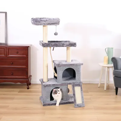 Schnelle Lieferung Haustier Katze Baum Turm Condo Möbel mit Kratzer Beiträge Multi Level Katze