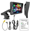 Autoradio portatile da 7 pollici Wireless CarPlay Android Auto Lettore video multimediale Touch Screen con USB AUX per telecamera posteriore