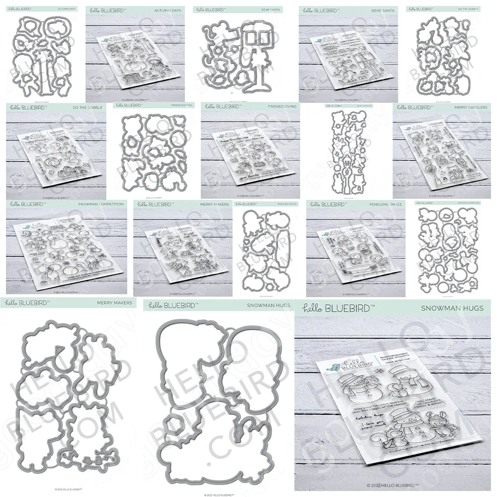 2022 neue Freude Kleine Tier Schneemann Schneiden Stirbt Briefmarken Sammelalbum Tagebuch Dekoration Präge Vorlage Diy Gruß Karte Handgemachte Image