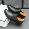 Männer Derby Schuhe quadratischen Kopf klassische Mode Business Slipper Kleid Lederschuhe schwarz