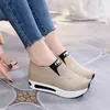 Frauen Schuhe Damen Flache Dicke Untere Schuhe Slip auf Stiefeletten Casual Plattform Sport Schuhe
