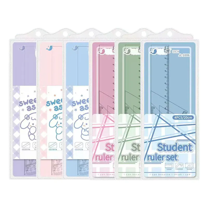 1-teiliges Testmessset, Halbkreis-Messwerkzeug für Studentenlineal, multifunktionales transparentes Kit Image