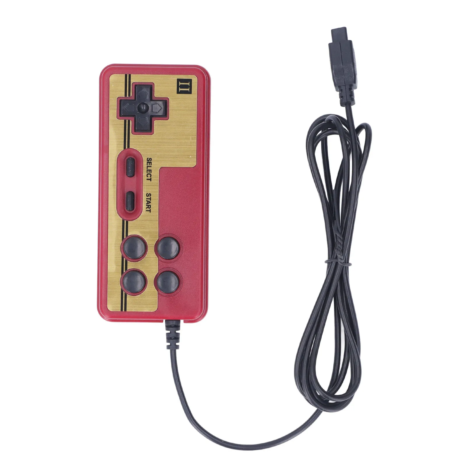 Kabel gebundener Videospiel-Player Griff 8 Bit 9 Pins kontinuierlicher Start verdrahtet rot weiß Spiele konsole Griff für Joystick-Spiele Image