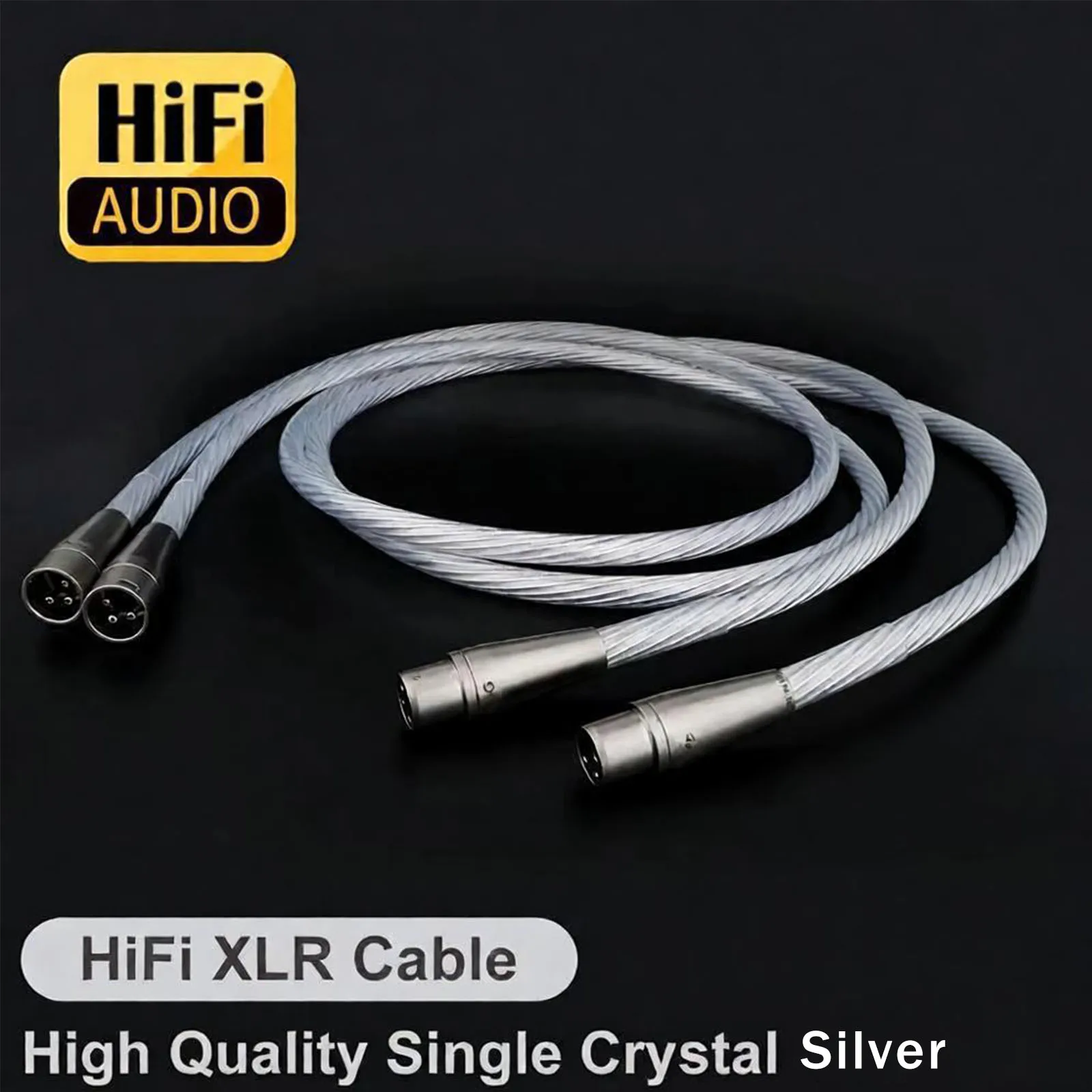 Hallo-fi RCA Kabel 5N OCC Rca zu Rca Audio Kabel Folie Silber Schild HIFI Stereo Aux Kabel Audiophile Draht für Lautsprecher Verstärker DVD Image