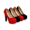 Sexy Super High Heels Schuhe für Frauen Knöchel schnalle klobige Plattform Pumps Frau schwarz Flock Square Heel Party Schuhe Größe 42
