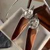 Neue Flashion Frauen Heels Loafers Elegante Frau Schuhe Low Heels Hochzeit Braut Spitz Silber Gold Rose Abend Party Schuhe