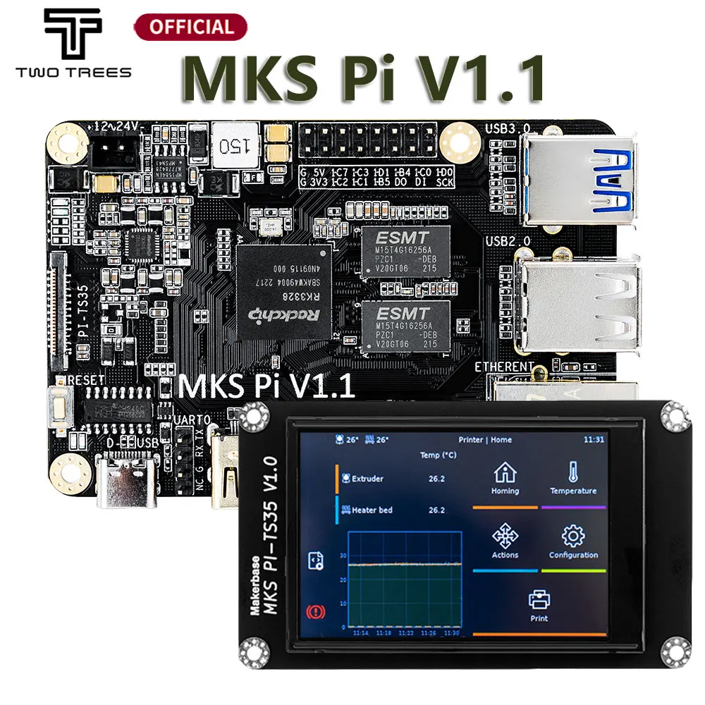 Maker base mks pi v2.0 board mit quad-core 64bit soc an bord läuft klipper & klipper screen für voron vs raspberry pi raspi rpi Image