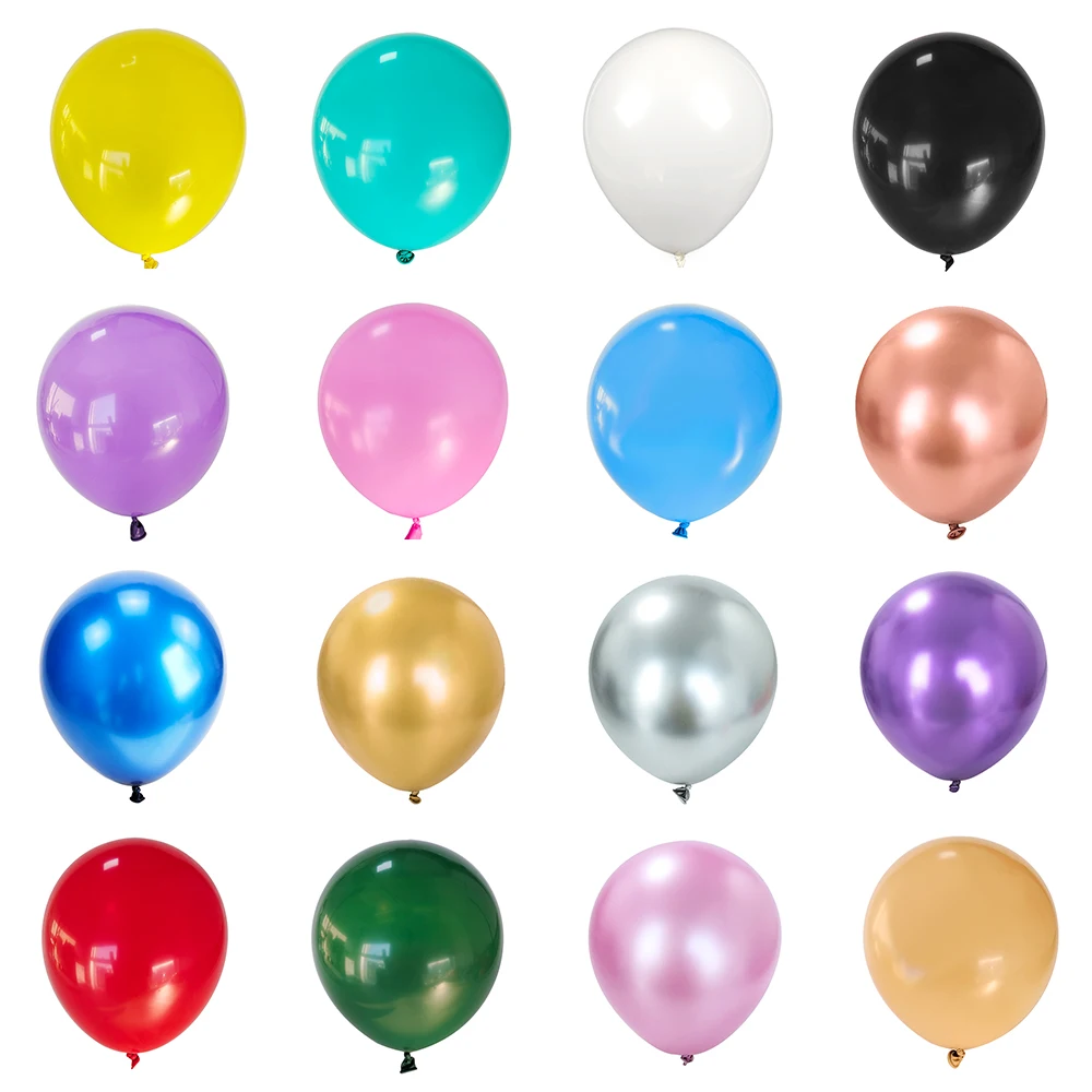 50pcs 10inch Luftballons Latex rosa blau Gold weiß Ballon alles Gute zum Geburtstag Baby party Hochzeits dekoration Metall Perle Ballon Image