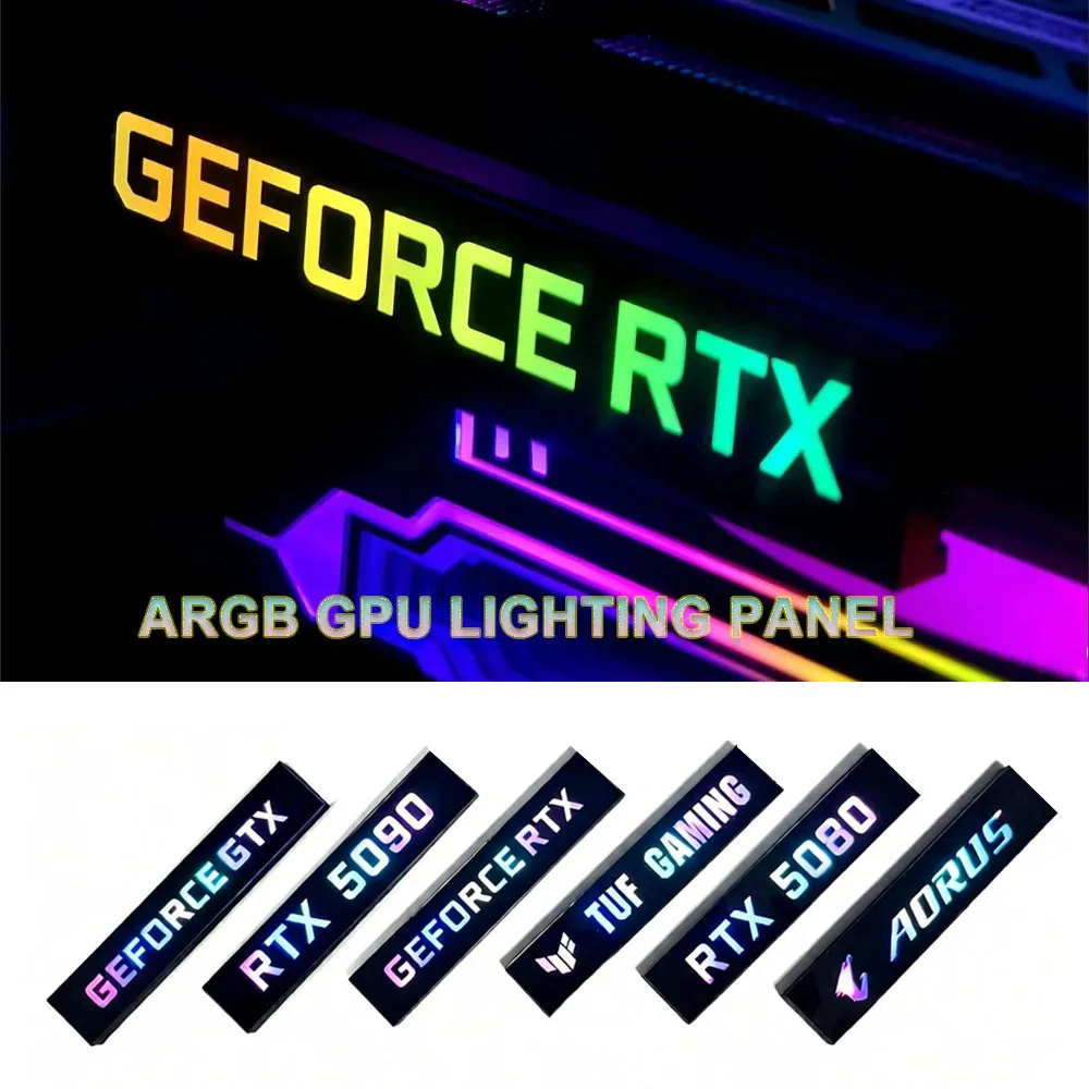 Grafikkarten-Beleuchtungspanel für RTX 5090 5080 4090, MOD GTX ROG 3060ti 4080 GPU, seitliche ARGB-Platte, Gamer-Schrank-Glaubenlampe AURA SYNC Image