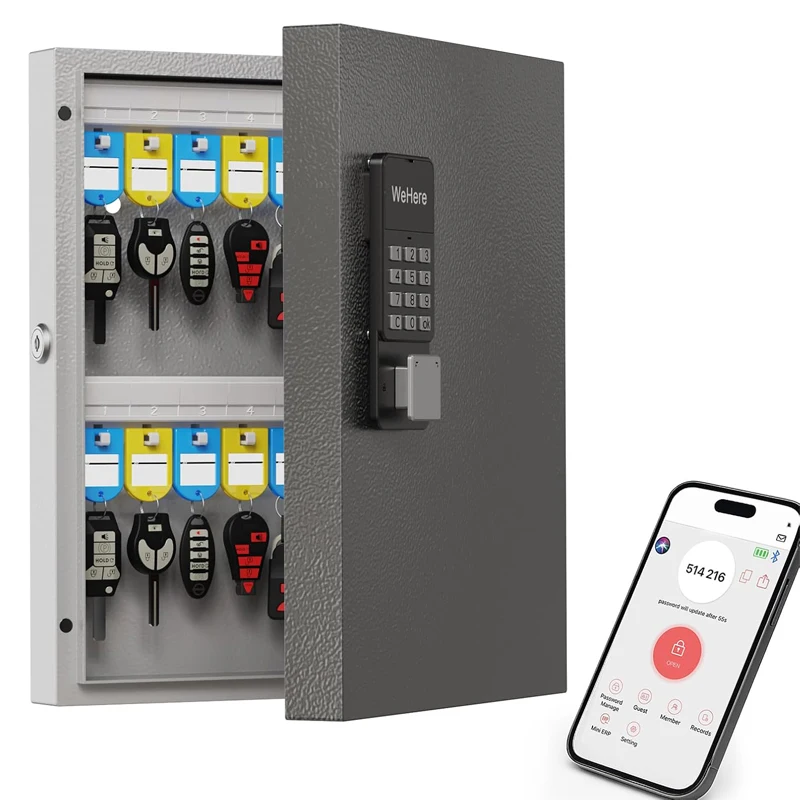Hier 32 Schlüssels chloss, intelligenter Wand schlüssels chrank, otp/App Bluetooth/fester Code zum Entsperren des Schlüssel verwaltungs safes Image