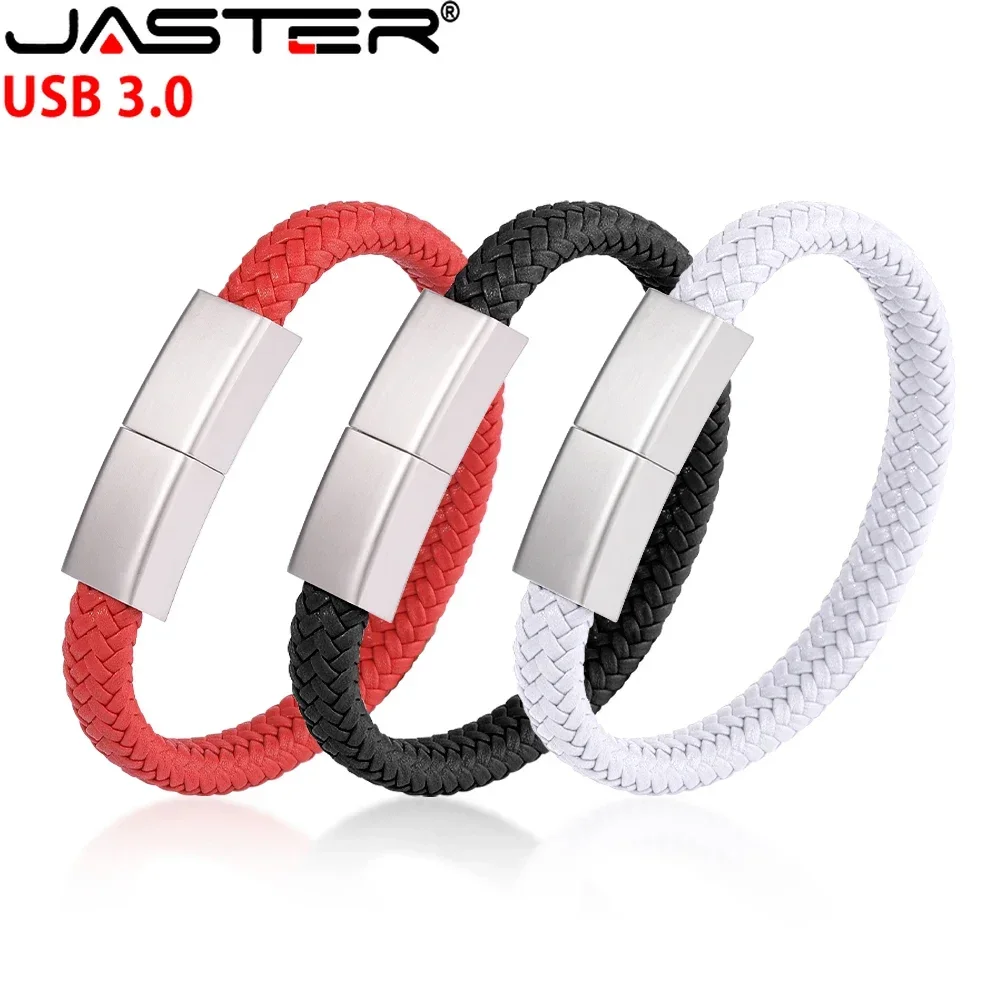 Metallarmband USB 3.0-Flash-Laufwerk 128 GB rotes Armband Pen Drive 64B Hochgeschwindigkeits-Memory Stick 32 GB Weißer Pendrive Kreative Geschenke Image