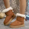 Neue modische Schleife runde Zehen elegante Schneestiefel Winter flach verschleißfest weiche Studenten plus samt warme Damenschuhe