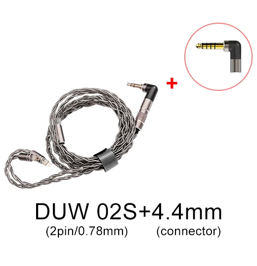 DUNU DUW02S Kopfhörerkabel, hochreines 26 AWG versilbertes OCC-Kupfer-Litz-Kopfhörerkabel für Dunu Titan S/Falcon Pro/DK2001 Image