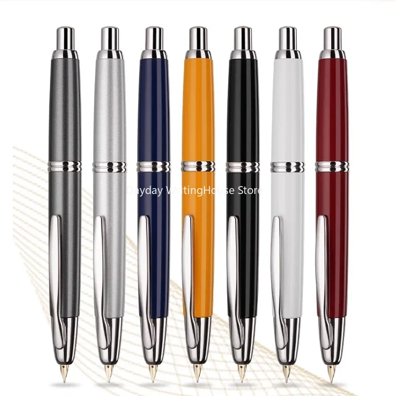 Japan PILOT Capless Black Samurai Füllfederhalter Gold gepresste 18K Goldfeder Messing Stifthalter 9. Generation Student Writing Pen Image