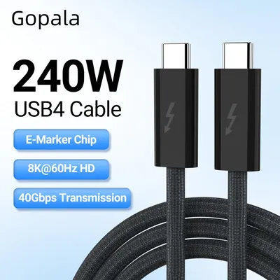 Gopala [USB-IF-zertifiziert] 3,3 Fuß 8K-Video 240 W Laden 40 Gbit/s USB 4-Kabel für Thunderbolt 4, iPhone 15 Pro Max, MacBook