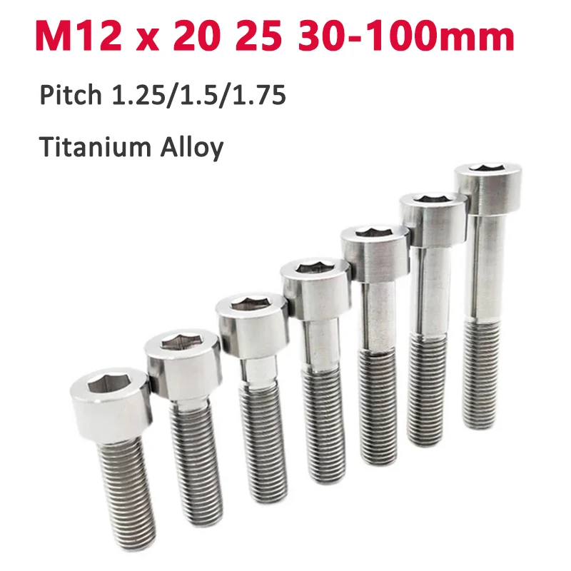 1pc M12 Allen Titan Bolzen Hexagon Innensechskant Schraube Pitch 1,25/1,5/1,75mm Länge 20-100mm für Auto Motorrad Modifizieren