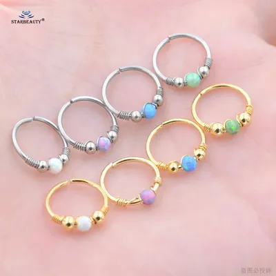 1pc Opal Helix Tragus Piercing Septum Nariz gefälschte Nasenring Reifen Daith Piercing Nasenloch