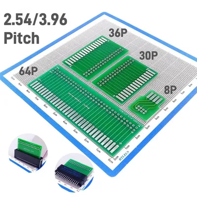 2 5 20 Stück Edge Card Connector Slot IDC 2,54 3,96 mm Pitch Test Board Adapter 8 30 34 60 64 Pin Gold Finger Buchse