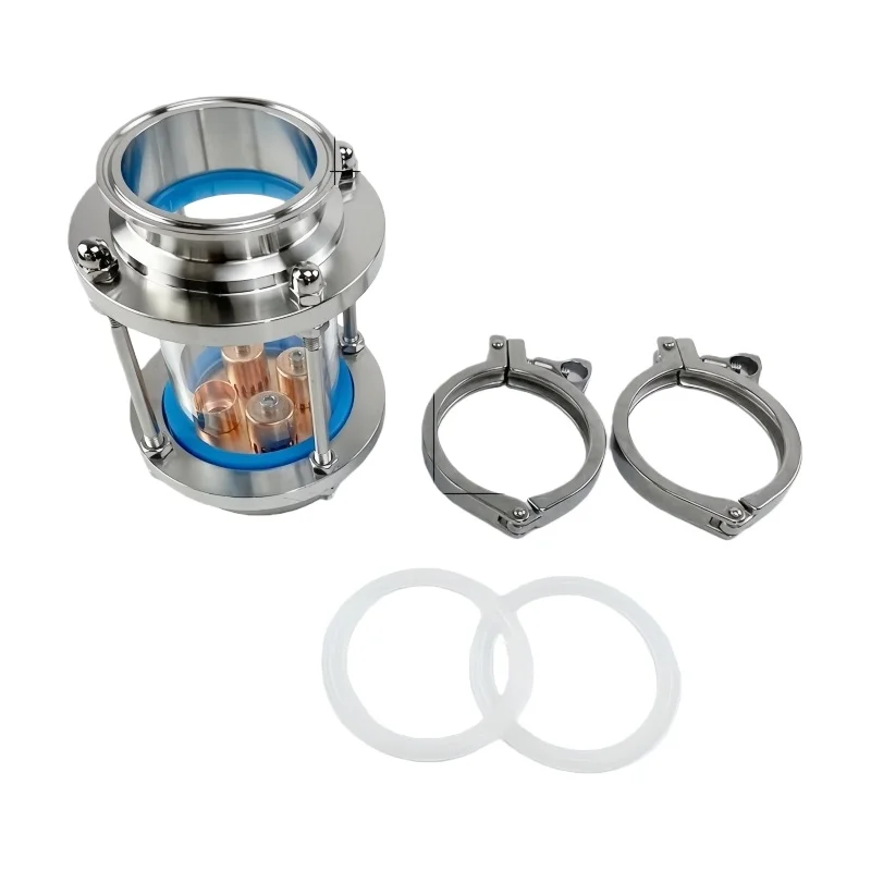 3 "destillation Objektiv Spalte Mit 1 stücke Kupfer Set Platte, tri-Clamp Anblick Glas Union Edelstahl 304 Image