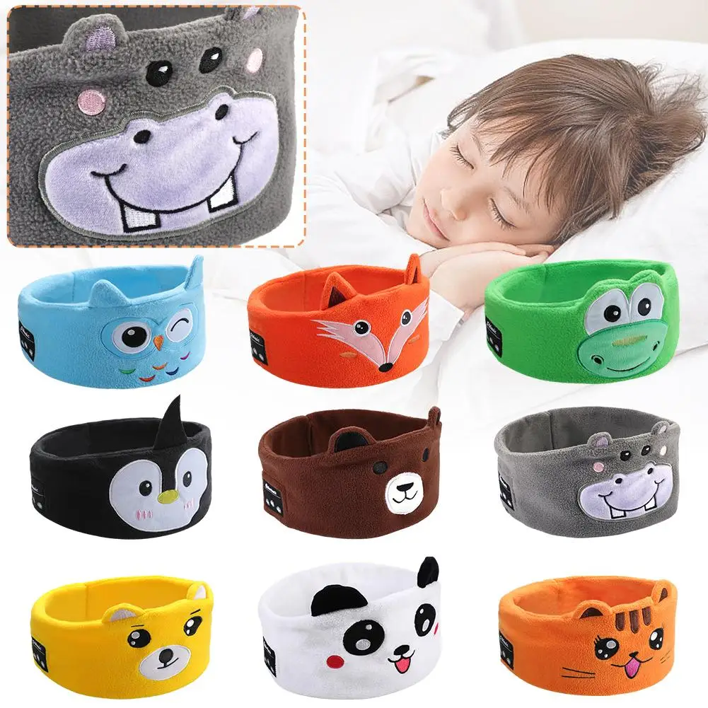 Bluetooth Musik Stirnband Bluetooth V 5,0 Chip Tier Kinder Stirnband Maske Lautsprecher Schlaf Kopfhörer dünn Bluetooth Wireless C1F9 Image