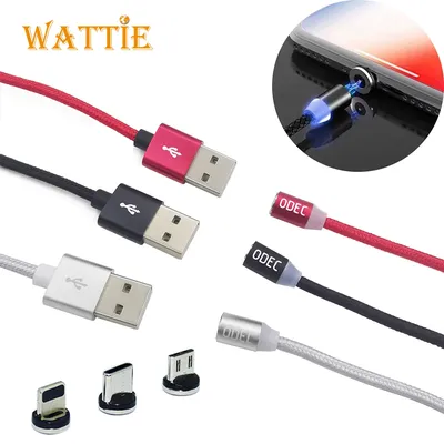 Magnetisches USB-Kabel, schnelles Aufladen, Typ C, Micro-Lightning-Kabel, Magnet-Ladegerät, Image