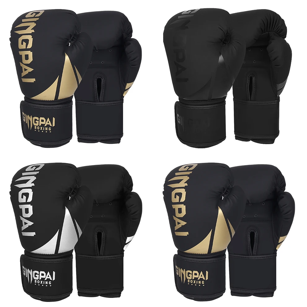 Hochwertige Boxhandschuhe 10oz PU-Leder Muay Thai Guantes De Boxeo Sanda Free Fight MMA Kickboxen Trainingshandschuh Männer Frauen Image