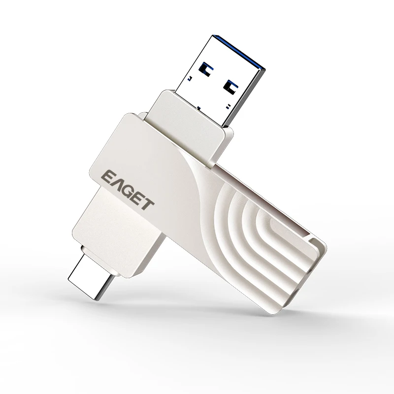 EAGET CF30 USB-Stick 32GB OTG Metall USB 3,0 Pen Drive Key 64GB Typ C 3,1 Hohe speed-usb-stick Mini-Stick Memory Stick Image