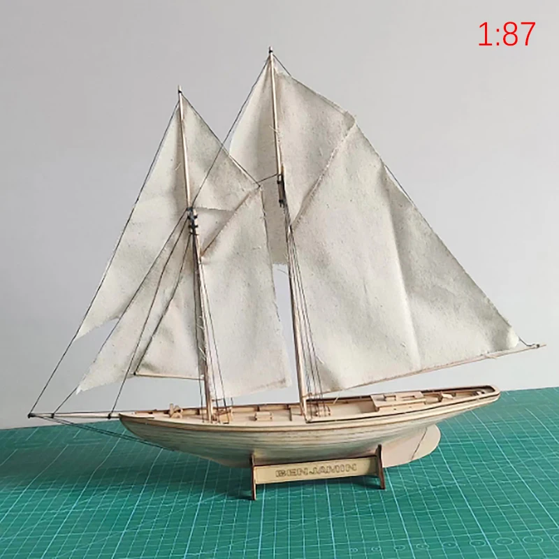 1:87 ben jamin w. Latham Segel holz DIY Schiff Montage Modell klassische Holzboot Home Desk Dekoration Image