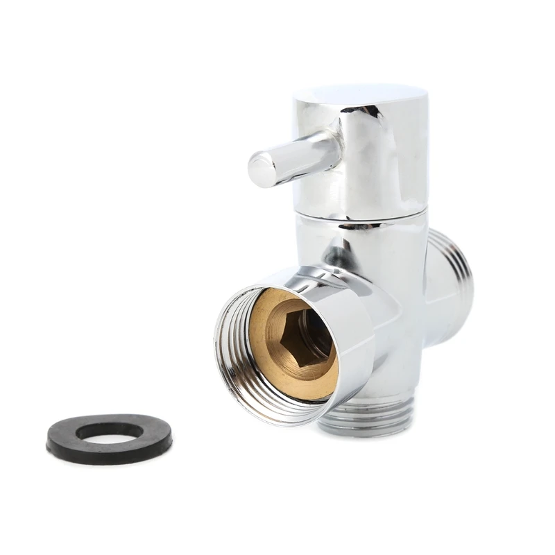 Messing 3/4 "Bad Dusche Wasserhahn T-Stück Stecker verchromt 3-Wege-Umlenk-WC Bidet Shattaf Ventil T25 Drop Ship