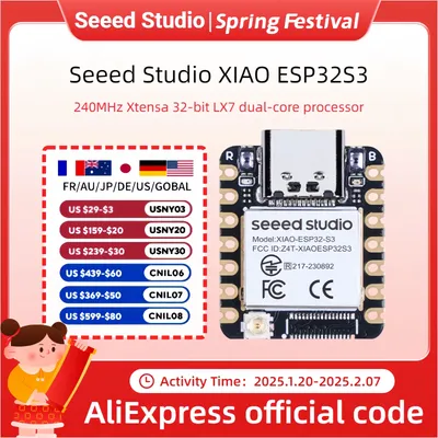 ESP32S3 Mini-Entwicklungsboards Seeed Studio XIAO esp32s3 – 2,4 GHz WLAN, BLE 5.0, Dual-Core, Image