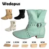 Angepasst Ferse 1CM/2CM/3CM/4CM Beige Turoqise Grün Tanz Schuhe Stiefel Stiefeletten weiche