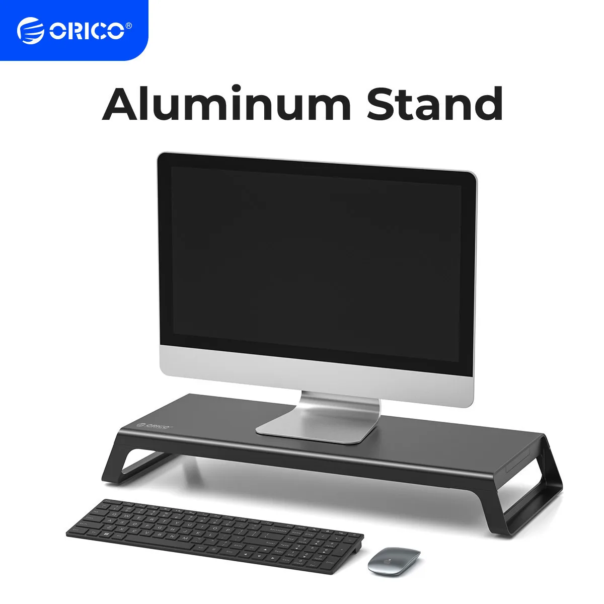 ORICO Aluminium Monitor Stand Riser Holz Computer Universal Desktop Halter Halterung Organizer für PC Laptop MacBook Home Office Image