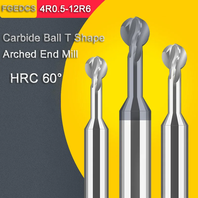 Kugel fräser Voll hartmetall 3d Schaft fräser r2.5 r1 r2 r3 r4 r5 r6 Metalls tahl Aluminium Kupfer Eisen Lutscher Fräser Image