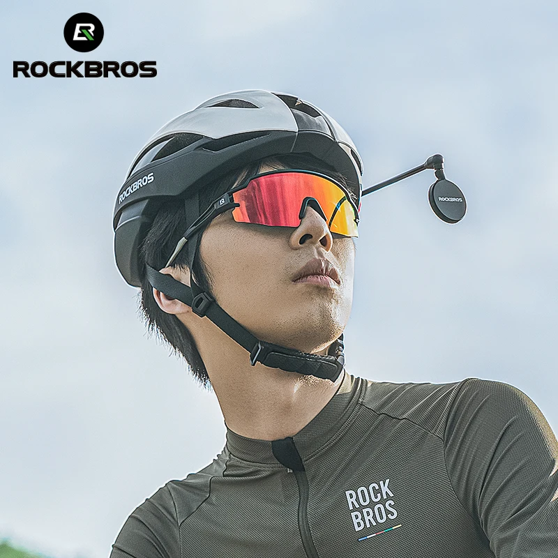 Rockbros Fahrrad helm Rückspiegel 360 Grad drehbar verstellbare Verlängerung Rückspiegel Aluminium Sicherheits spiegel Image