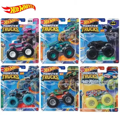 Original Hot Wheels Spielzeugauto Monster Truck Power Smashers Batman Barbie Carro Mega Wrex Nissan Pickup Fahrzeug Spielzeug für Jungen Geschenk