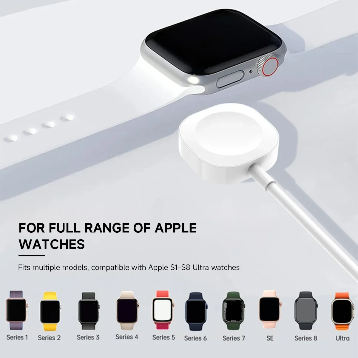 Magnetisches kabelloses Ladegerät für Apple Watch Serie 10, 9, 8, 7, Ultra 2, SE, Schnellladekabel, Zubehör für iWatch 8, 7, 6, 5, 4, 3, 2, 1 Image