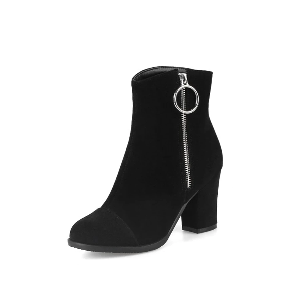 Botas De Mujer Stiefeletten Frauen Fashion Zipper High Heels Rot Schwarz Hochzeit Party Goth Schuhe Super Große Größe 32-52 53 54 M7-1