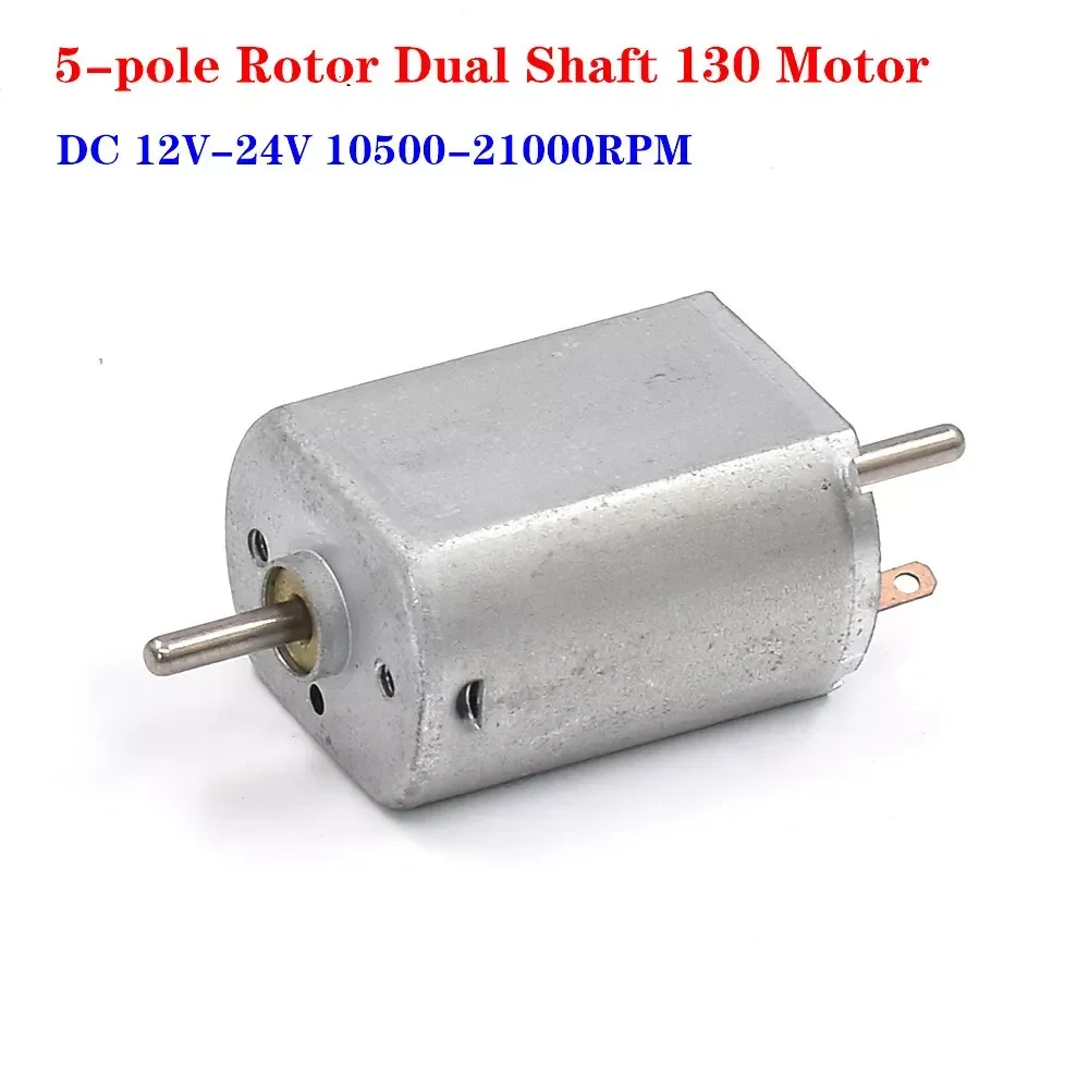 Mini 20mm 5-poliger Rotor FK-130SH Motor DC 12V 18V 24V 21000RPM Hochgeschwindigkeitsstarker magnetischer Motor Doppelwelle für RC Car Rail Train Image